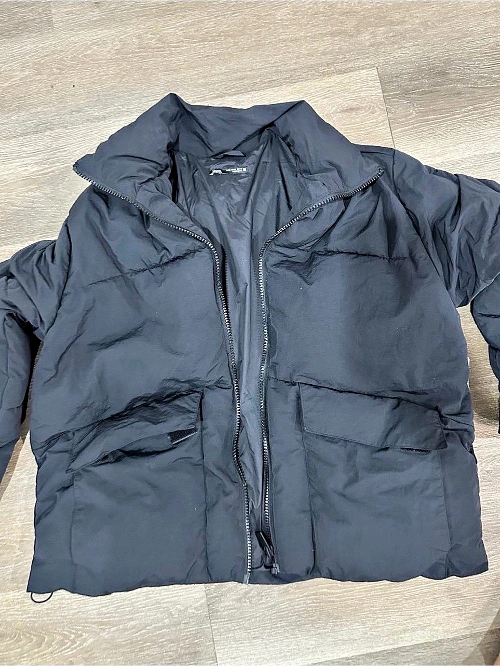 Zara Puffer Jacket in Black Like New